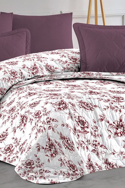 EVA Double Patterned Bed and Sofa Cover - 195x230 cm, Quilted, Multi-Purpose