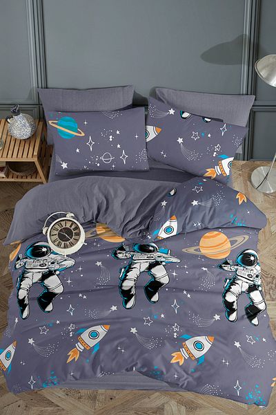 Lorien Astronaut Space Pattern Μονό, Εφαρμοσμένα σεντόνια, Σετ Παπλωματοθήκης Διπλής Χρήσης