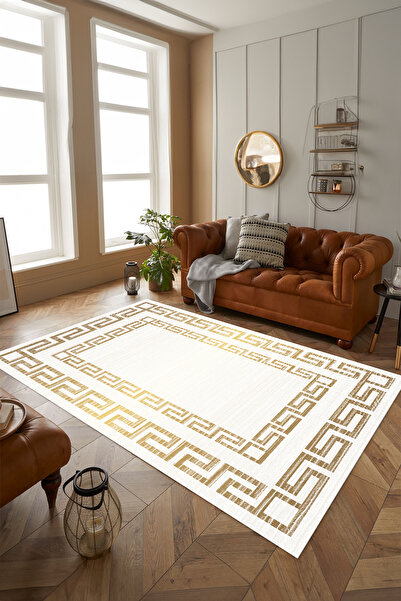 Viyana Home Dijital Kaymaz Taban Yıkanabilir Çerçeveli Klasik Desen Yolluk Mu...