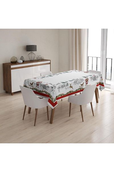 HET Concept Față de masă igienă 160x220cm - fără picior și rezistentă la pete, model de Anul Nou și Crăciun Fericit