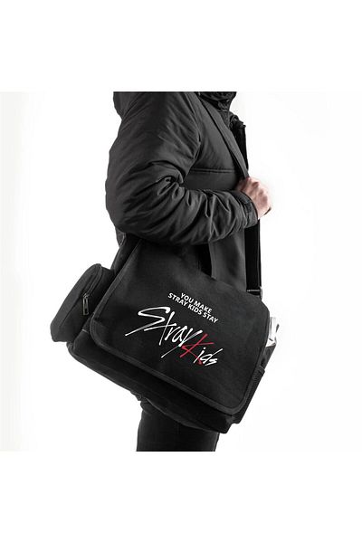 DENİKK Yudoowear, geantă unisex neagră cu imprimeu