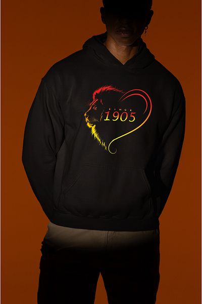 swOzz Lion Mane Yellow Red Fan Sweatshirt Unisex Oversize Hoodie