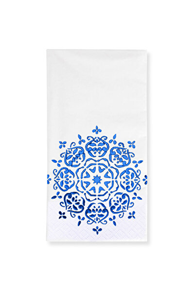 Story 40x40 سنتيمتر الأزرق ورقة ماندالا نمط 16 قطعة 1/8 أضعاف مناديل ورقية بي...