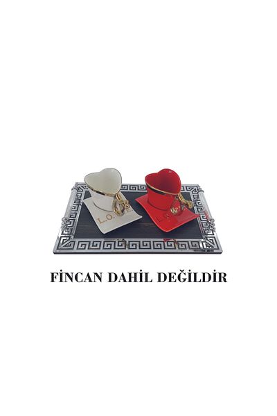 şamaksesuar Wooden and Mirrored Silver Plexiglass for 20x30 cm Coffee Cup - Decorative and Decorative Effect (PAIR)
