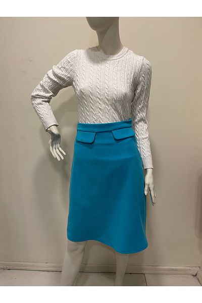 Pitti Fusta clopot cu caju albastru turcoaz de damă