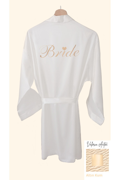 Valeria Anton Heart Embroidered Bridal Dressing Gown - Bride Dressing Gown