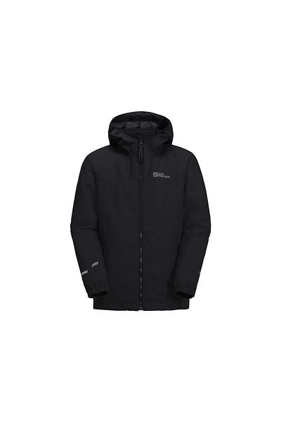 Jack Wolfskin سترة Snowcurl 3in1 K للأولاد باللون الأسود للأماكن الخارجية للأولاد في الهواء الطلق