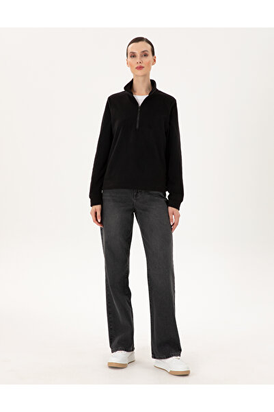 Pierre Cardin Siyah Comfort Fit Fermuarlı Polar Sweatshirt 50300846-VR046