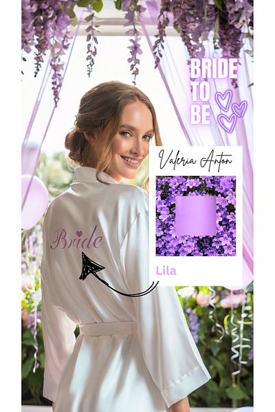 Valeria Anton Heart Embroidered Bridal Dressing Gown - Bride Dressing Gown