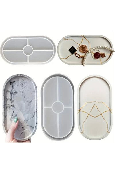 Home قالب صينية بيضاوي من السيليكون الإيبوكسي - قالب صينية عرض بيضاوي مزخرف