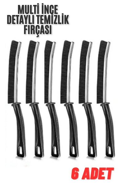 HİROS'H Set of 6 Toilet Brushes Multipurpose Fine Cleaning Brush Joint Bathroom Detail Cleaning Brush
