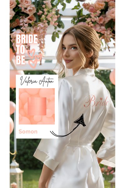 Valeria Anton Bride Dressing Gown Heart Embroidered Bridal Dressing Gown