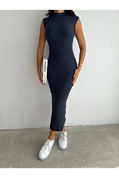 YUSUF CAN KARATAŞ KARATAŞ GİYİM Rochie lungă Indigo pentru femei - guler vert...