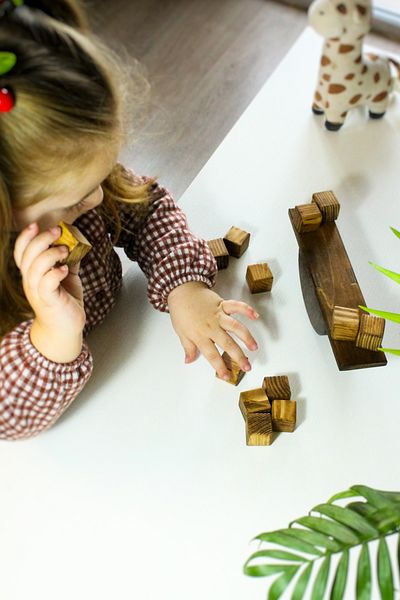 Store Montessori Wooden Cube Balance Game - Children's and Family Game Combining Strategy, Hand Skill and Entertainment