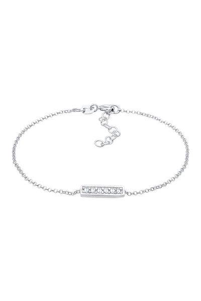 ELLI Bracelet Ladies Rod Pendant Basic Modern With Zirconia In 925 Sterling Silver