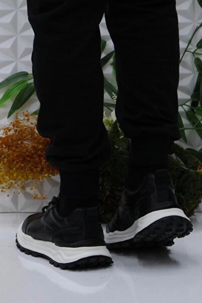 Bulldozer 250427 Черни удобни и леки мъжки обувки от мека пяна от естествена кожа