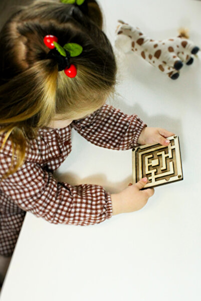 Store Wooden Maze Game - Montessori Educational Natural Wooden Toy - Brain Teaser and Balance Game - No: 3