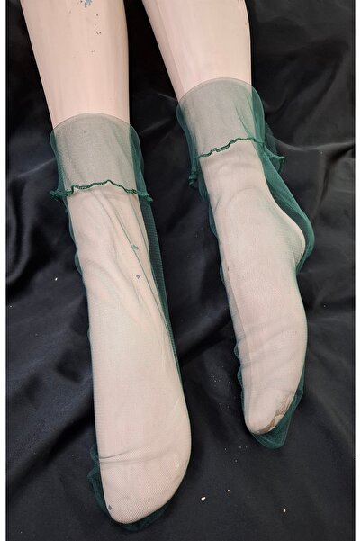 es moda shop Салса къси тюлени чорапи със сълзички, смарагдово зелени