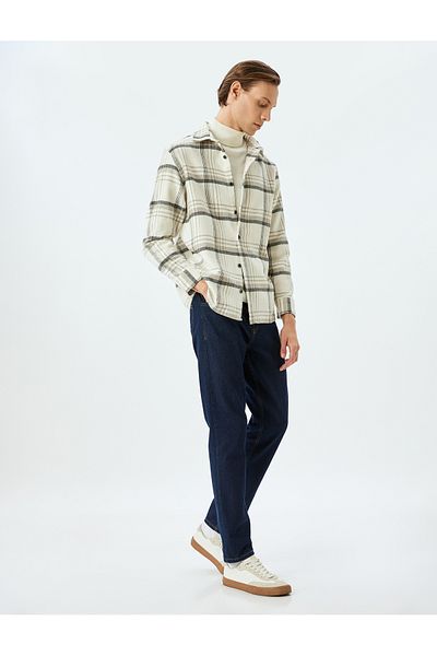 Koton Long Sleeve Cotton Blend Plaid Lumberjack Shirt