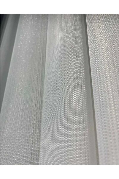 Miraçperde Simli Bambu 1/3 Kat Sık Pileli Ağır Gramajlı Her Odaya Uygun Düz Tül Perde Ütü Istemez