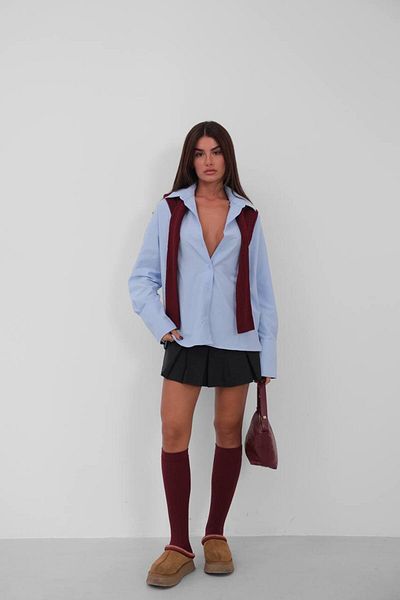 vuvutasarım Cămașă obișnuită pentru femei, cu mânecă lungă, cu guler de cămașă, cu nasturi, cu detaliu de manșetă, cu model Garni, 24W18012