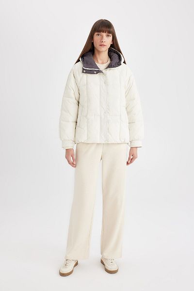 DeFacto Water Repellent Seasonal Coat Hood Pocket Zipper C6855Ax24Wn