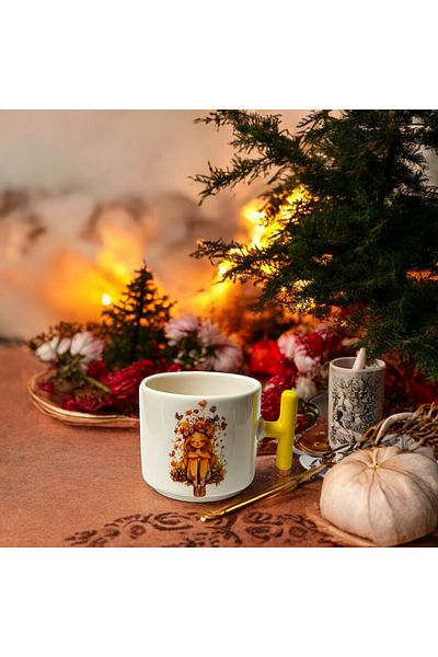 Binbirdemet Mida Fairy Girl Yellow Handled Mug