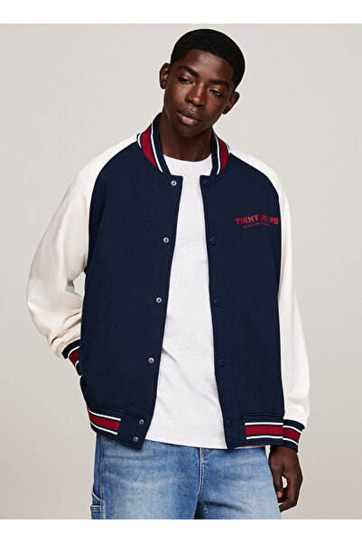 Tommy Jeans Men's Navy Blue Bomber Coat - Embroidery, Dm0Dm19237C1G Rlx Circl...