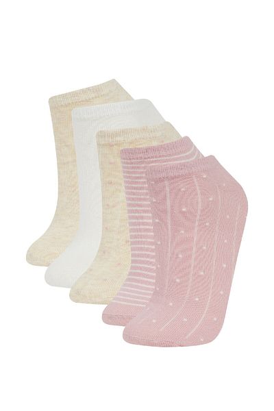 DeFacto Women's 5-Piece Cotton Booties Socks C6396Axns
