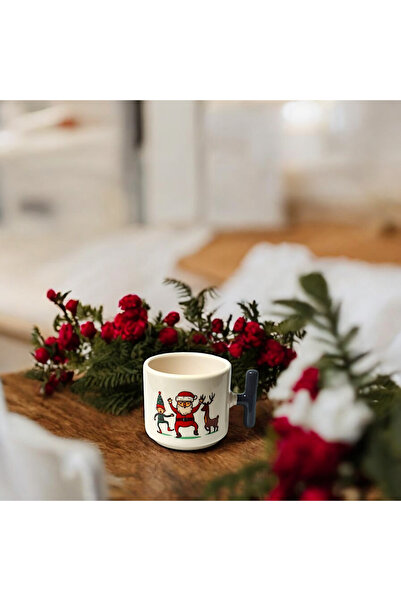 Binbirdemet كوب سانتا أسود بمقبض
