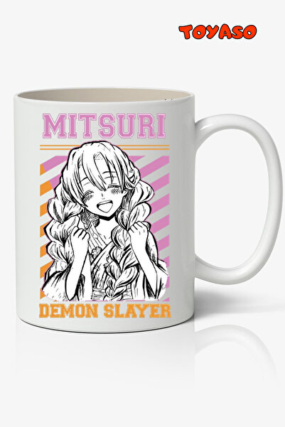 Toyaso شيطان القاتل شيطان يقطع كانروجي ميتسوري - هدية كوب أبيض بطابع الرسوم المتحركة