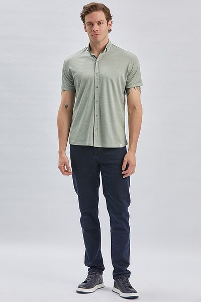 İmza Μπλουζάκι με σκούρο χακί μοτίβο Oxford Polo γιακά με βαμβακερή λεπτή εφαρμογή 1011240178