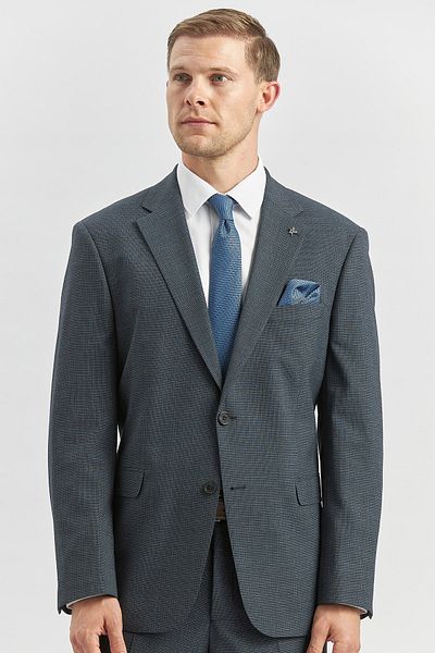İmza Dark Navy Blue Self Mono Collar 2 Button 4 Drop Comfort Fit Classic Suit 1001240182