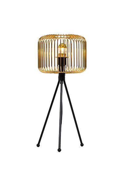 Bahar Aydınlatma Gold Lampshade Metal Head Cage Tripod