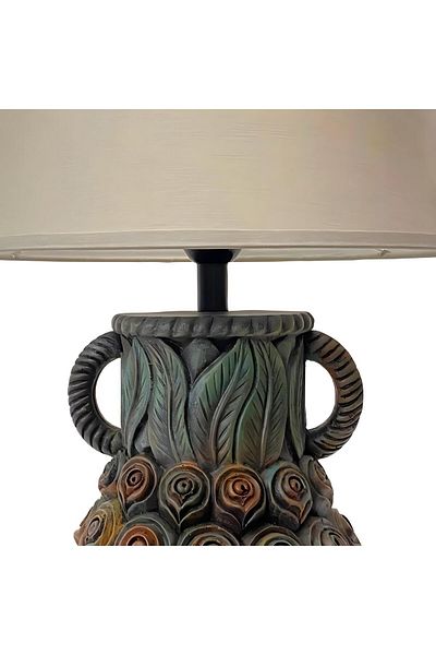 Bahar Aydınlatma Anthracite Green Rose Polyester Lampshade