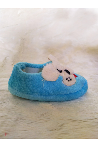 Efsun Köpek Figürlü Peluşlu Kaymaz Yumuşak Esnek Tabanlı Günlük Anaokulu Kışlık Erkek & Kız Çocuk Panduf