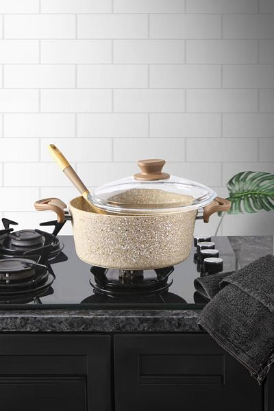 lavonni 24 cm Deep Granite Pot Brown