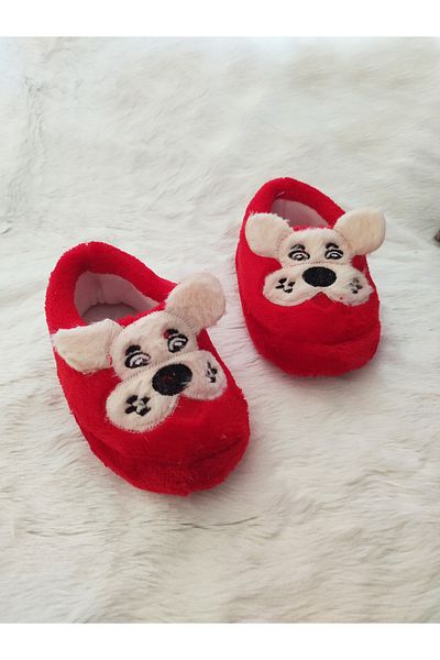 Efsun Boys' and Girls' Slippers - Casual Kindergarten with Dog Figures, Plush, Non-Slip, Soft Flexible Base
