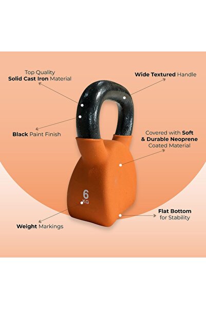 KETTLER نيفيا أ. كيتل بيل 6 كجم (13.2 رطل) تتضمن 1 * 6 كجم (13.2 رطل) | برتقالي