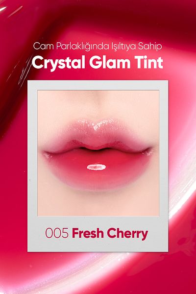 CLIO Clio Crystal Glam Tint - Adhesiveness, Non-Giving, Intense Shine (05 Fresh Cherry)