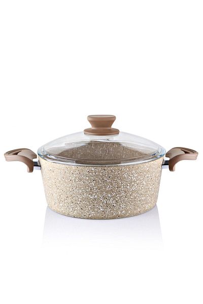 lavonni 24 cm Deep Granite Pot Brown