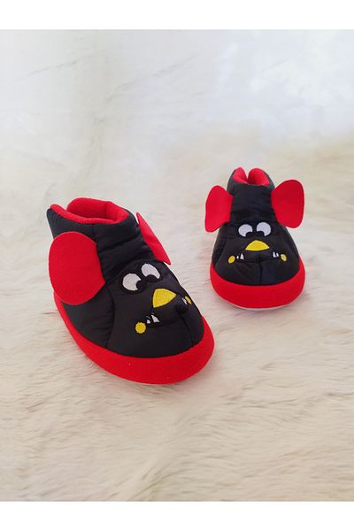Doktor Boys' Winter Slippers - Plush, Non-Slip Soft Bottomed Kindergarten with Beast Figures