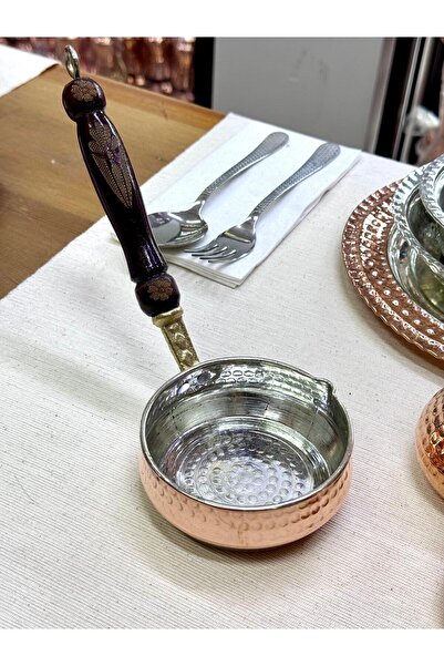 GÜR BAKIR Bakır Sos Tavası Yağ Kızartma Tava Sosluk Yağlık 9cm