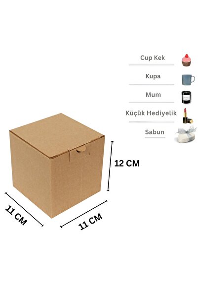 roco paper Kilitli E-Ticaret Hediye Kutusu, Kraft Karton Kargo Paketleme Kutusu, 25 Adet, 11x11x12 Cm