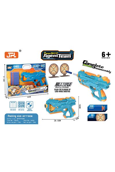 FUNFY FYNG002 DIY Manual 6 Rounds Eva Soft Bullets Firing Dart Gun | Material: Plastic
