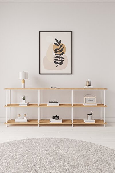 Mobitopya Çevir Kur 200 Cm Atlantik Çam Bd Raflı Konsol 200*75*29 Cm