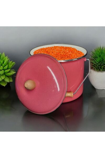 Zarif İnci Enameled Yogurt Pot Enameled Bakraç 20cm 5lt Red