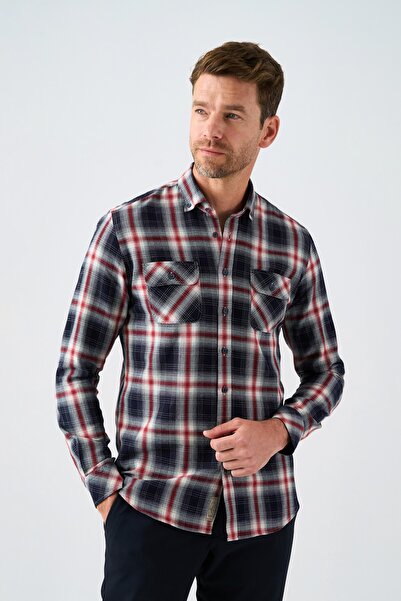 Paşahan Сорочка для чоловіків Comfirt Fit з ґудзиками на комірі