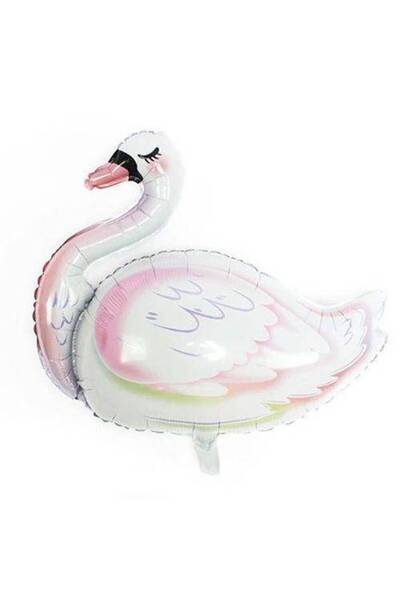 Parti Dükkanım بالون فويل بجعة أبيض (80×46 سم)