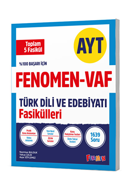 fenomen okul FENOMEN - VAF AYT TÜRK DİLİ VE EDEBİYATI FASİKÜL SETİ (1-2-3-4-5...